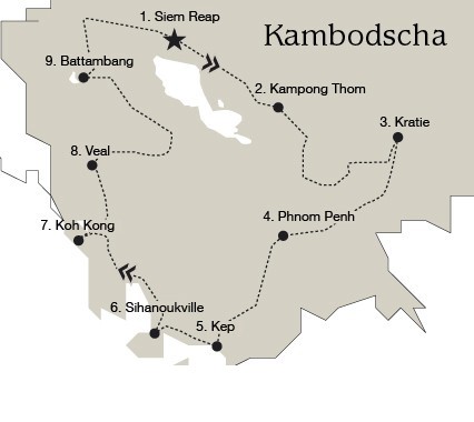 Kambodscha Routen NEU 2011 MAP